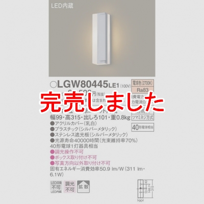 ѥʥ˥å LEDݡ饤 ŵ忧 ľշ ɱ Ȼ LGW80445LE1