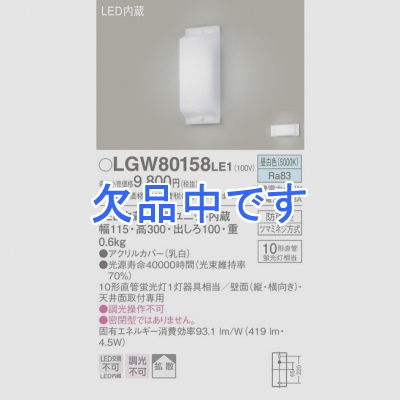 ѥʥ˥å LED֥饱å  ŷľշ ľշ ɱ Ȼ LGW80158LE1